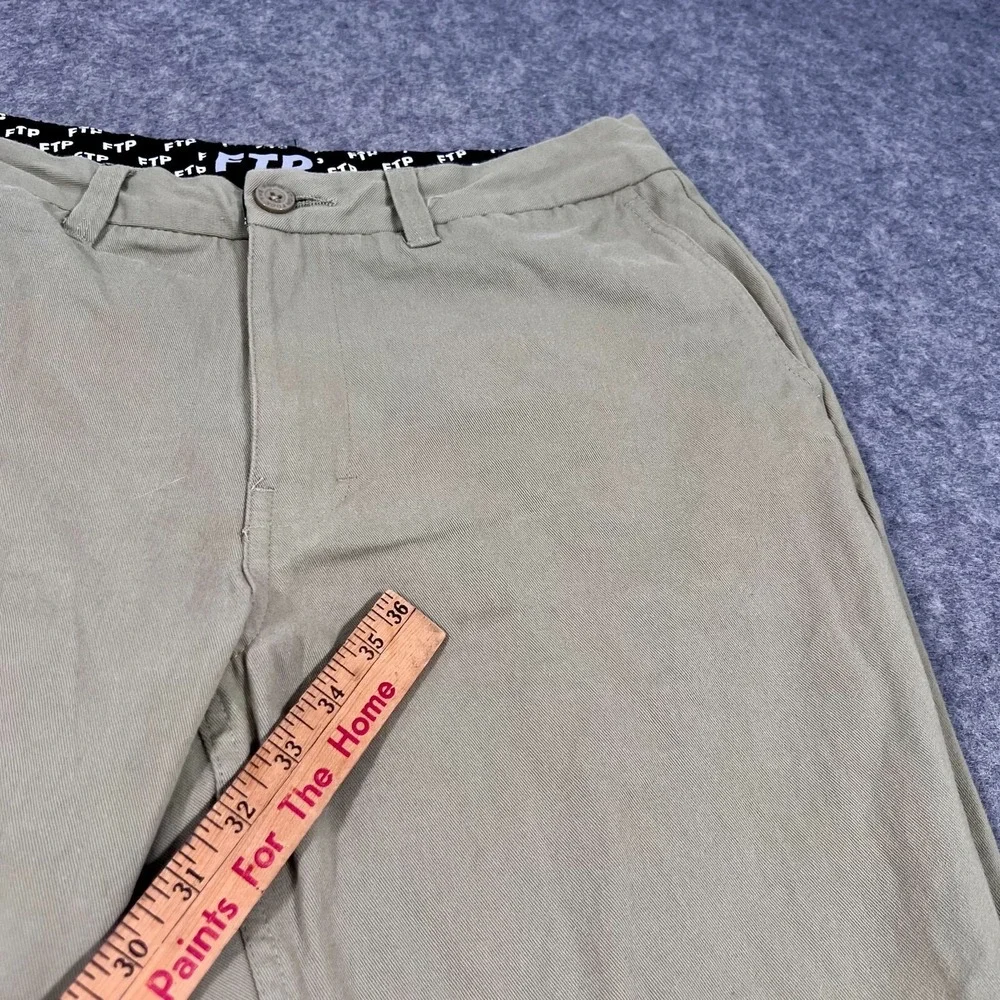 FTP Vintage Beige Flat‎ Front Chino Khaki Straight Leg Pants Men's Size 34x27